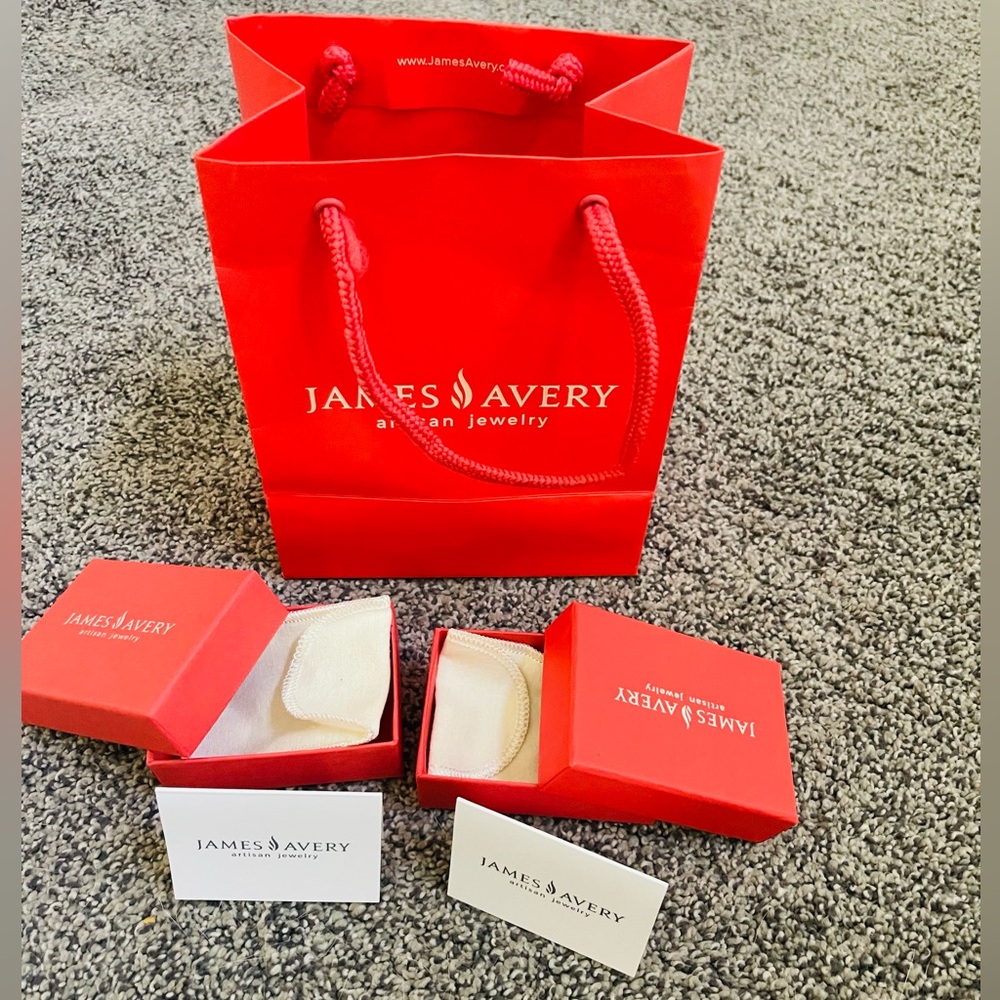 James Avery Red Gift bag and 2 boxes Set